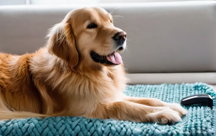 강아지 털 관리 제품 추천 - **Prompt:** A heartwarming scene of a cheerful Golden Retriever enjoying a bath in a bright, clean b...