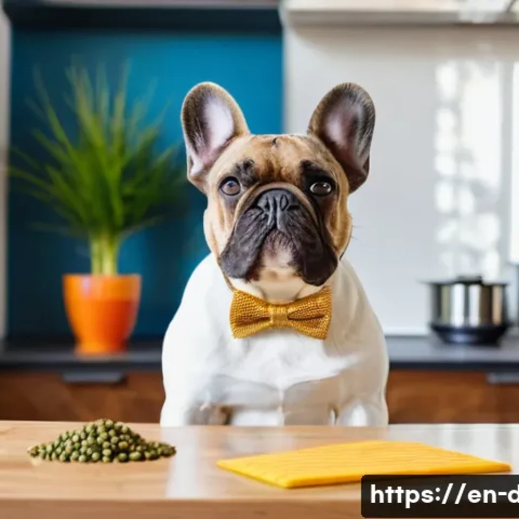 프렌치 불독 다이어트 - A lively and healthy adult French Bulldog wearing a stylish collar, sitting attentively in a cozy mo...