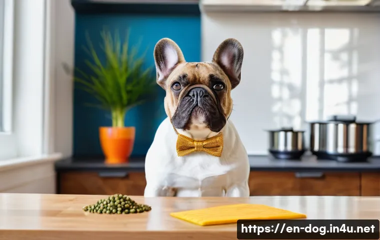 프렌치 불독 다이어트 - A lively and healthy adult French Bulldog wearing a stylish collar, sitting attentively in a cozy mo...